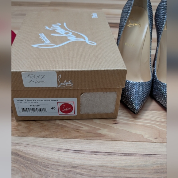 Christian Louboutin Glittering Silver Heels - Picture 4 of 6